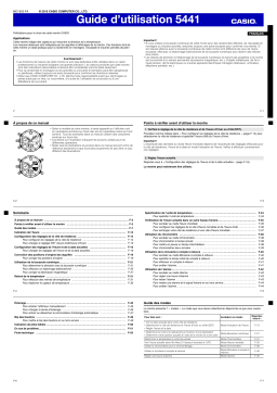 Casio 5441 Manuel utilisateur