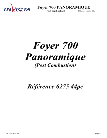 Manuel du propriétaire | Invicta FOYER 700 PANORAMIQUE Manuel utilisateur | Fixfr