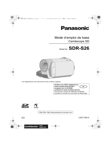 Panasonic SDR S26 Mode d'emploi | Fixfr
