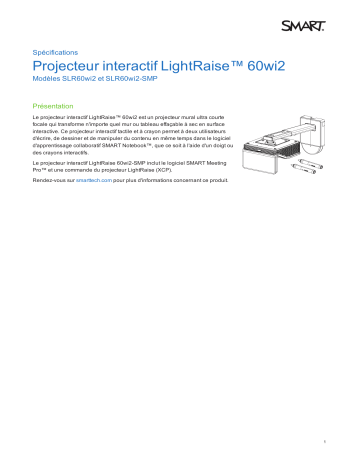 SMART Technologies LightRaise 60wi and 60wi2 spécification | Fixfr