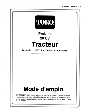 Toro Groundsmaster 120 Riding Product Manuel utilisateur | Fixfr