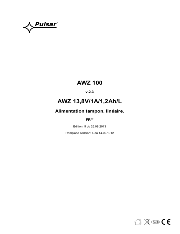 Mode d'emploi | Pulsar AWZ100 - v2.3 Manuel utilisateur | Fixfr