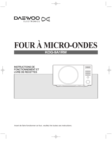 Manuel du propriétaire | Daewoo KOR6C27KOR 6LM07KOR 6LM3RW Manuel utilisateur | Fixfr