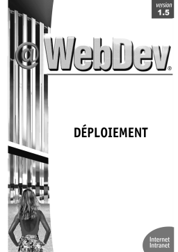 PC SOFT WEBDEV 1.5-DEPLOIEMENT Manuel utilisateur