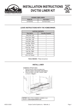 White Mountain Hearth DVP50PWS Old World Stone Liner Manuel utilisateur