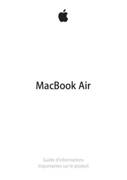 Apple MACBOOK AIR 2012 Manuel utilisateur