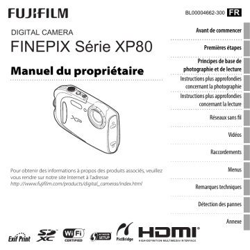 Fujifilm FinePix XP80 Manuel utilisateur | Fixfr