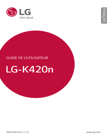 K10 orange | LG Série K420n orannge Mode d'emploi | Fixfr