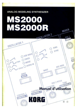 Korg MS2000 Manuel utilisateur