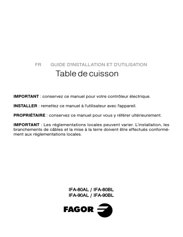 IFA-90AL | Manuel du propriétaire | Brandt IFA-80BN Manuel utilisateur | Fixfr