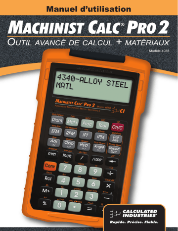 Calculated Industries 4088 Machinist Calc Pro 2 Mode d'emploi | Fixfr