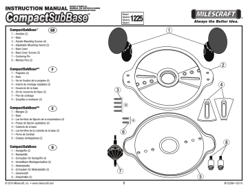 1225 | 12250003 | Mode d'emploi | Milescraft CompactSubBase Compact Router Attachment for Standard 1-3/16 in. Dia Bushings Manuel utilisateur | Fixfr