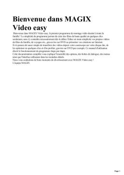 MAGIX Video Easy Manuel utilisateur