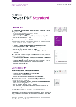Nuance Power PDF Standard Manuel utilisateur