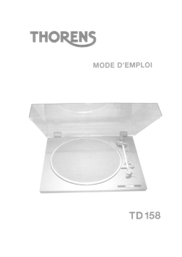 Thorens TD 158 Turnable Manuel utilisateur