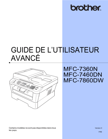 Manuel du propriétaire | Brother MFC-7360N Manuel utilisateur | Fixfr