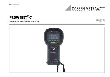 Mode d'emploi | Gossen MetraWatt PROFITEST C Operating instrustions | Fixfr