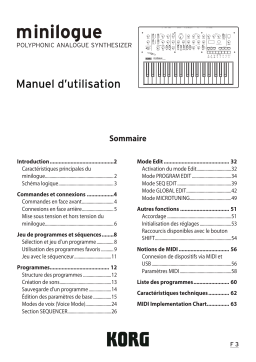 Korg MINILOGUE Manuel du propriétaire