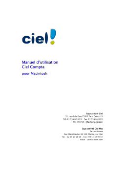 Ciel Compta 2013 Macintosh Manuel utilisateur