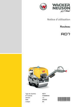 Wacker Neuson RD7Yeh LRC Tandem Roller Manuel utilisateur