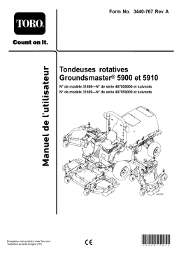 Toro Groundsmaster 5900 Rotary Mower Riding Product Manuel utilisateur