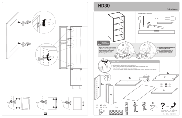 HD30843D.M.NAPLE | HD3084.M.BERNE | HD3049.W.BIRMI | HD30843D.W.ODESS | HD3084.W.STOCK | HD30843D.W.STOCK | HD3084.W.BIRMI | HD3084.M.BARCE | HD30843D.W.ALEXA | HD3084.W.GENEV | HD30843D.W.GENEV | Eurostyle Naples Ready to Assemble 30 x 83.5 x 24.5 in. Pantry/Utility Cabinet in Maple Melamine and Door in Dark Brown Guide d'installation | Fixfr