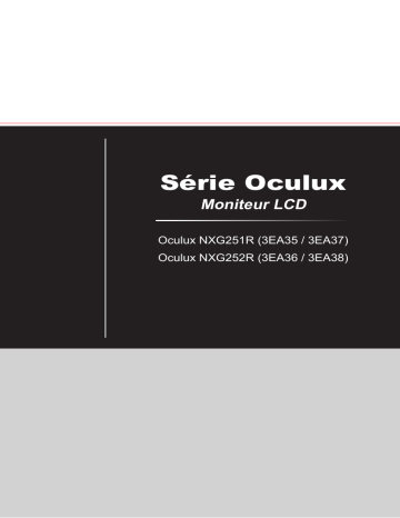 Oculux NXG251R | MSI Oculux NXG252R monitor Manuel utilisateur | Fixfr