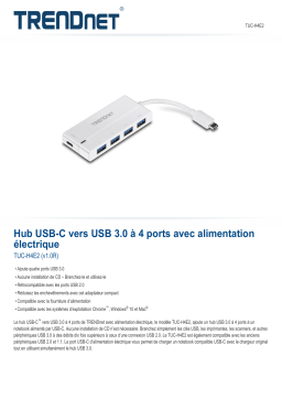 Trendnet TUC-H4E2 USB-C to 4-Port USB 3.0 Hub Fiche technique