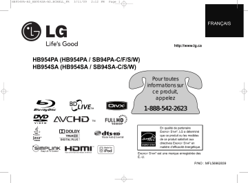 HB954PA | LG HB954SA Manuel du propriétaire | Fixfr