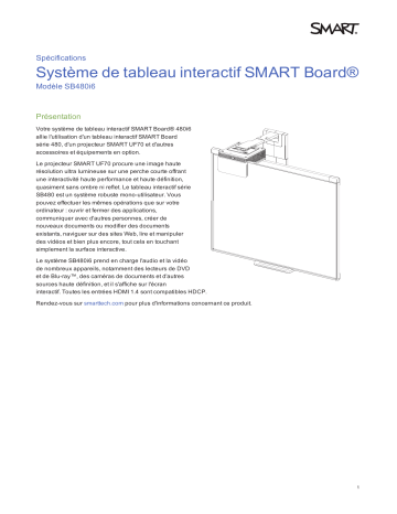 SMART Technologies UF70 (i6 systems) spécification | Fixfr