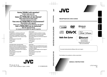 Manuel du propriétaire | JVC KW-AVX640 Manuel utilisateur | Fixfr