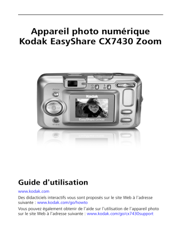 Mode d'emploi | Kodak EasyShare CX7430 Zoom Manuel utilisateur | Fixfr