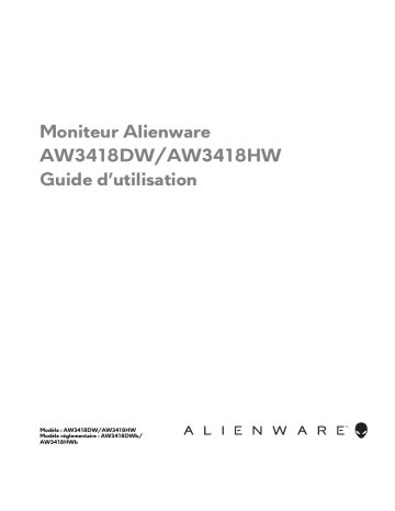 Alienware AW3418DW 34 Monitor Manuel utilisateur | Fixfr