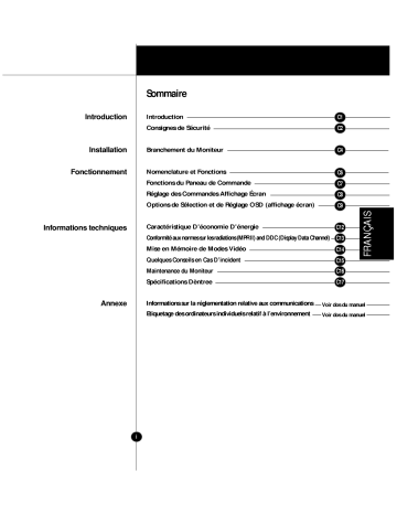 Manuel du propriétaire | LG FLATRON 774FT-FB774BC-ULTRA- Manuel utilisateur | Fixfr