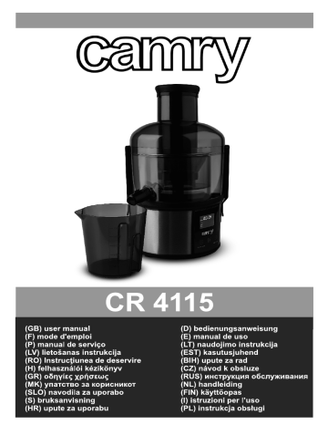 Manuel du propriétaire | Camry CR 4115 Juicer extractor Manuel utilisateur | Fixfr