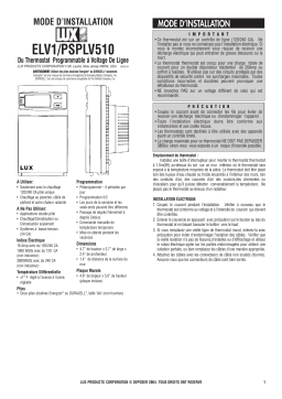 Lux Products ELV1 Manuel du propriétaire