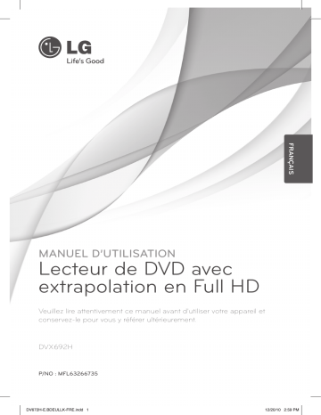 LG DVX692H Manuel du propriétaire | Fixfr