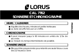 Lorus 7T62 Manuel utilisateur