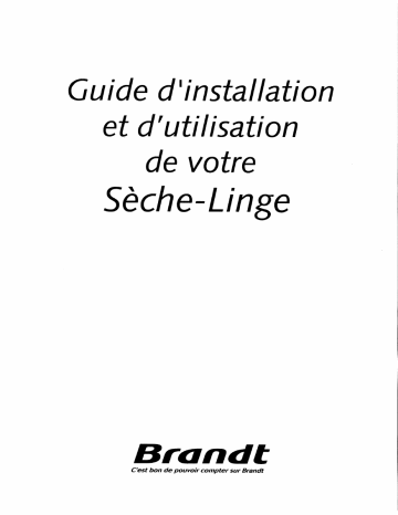 Manuel du propriétaire | Brandt WTM0811K Manuel utilisateur | Fixfr