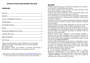 Manuel du propriétaire | Bifinett BM 6600 Manuel utilisateur | Fixfr