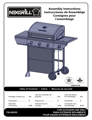 Nexgrill 720-0925S grill Manuel utilisateur | Fixfr