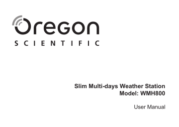 Manuel du propriétaire | Oregon Scientific WMH800 Manuel utilisateur | Fixfr