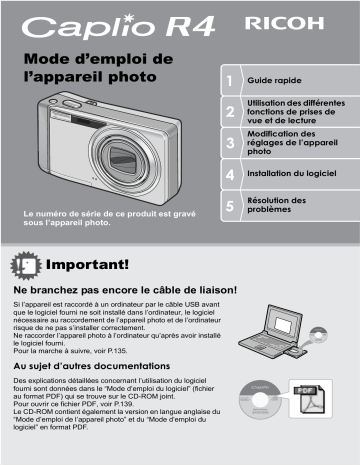 Ricoh Caplio R4 Mode d'emploi | Fixfr