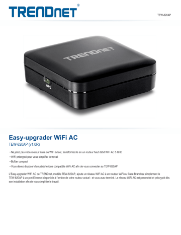 Trendnet RB-TEW-820AP Wireless AC Easy-Upgrader Fiche technique | Fixfr