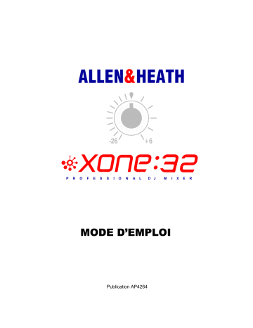 Manuel du propriétaire | ALLEN & HEATH XONE32 Manuel utilisateur | Fixfr