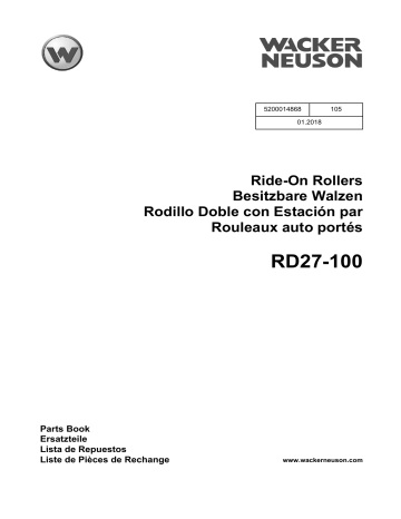 Wacker Neuson RD27-100 Tandem Roller Manuel utilisateur | Fixfr