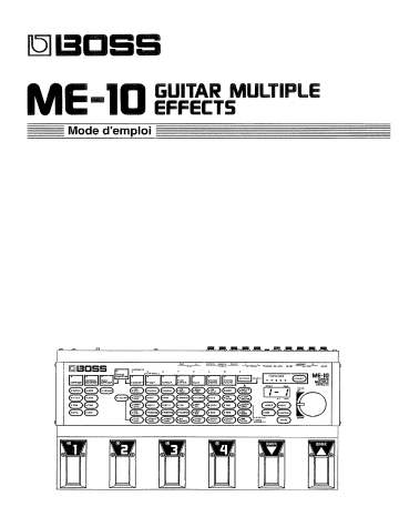 Manuel du propriétaire | Boss ME-10 Manuel utilisateur | Fixfr