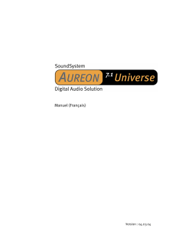 Terratec AUREON 7.1 UNIVERSE Manuel utilisateur