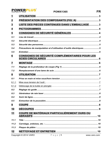 Manuel du propriétaire | Powerplus POWX1365 Manuel utilisateur | Fixfr