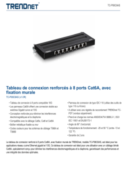 Trendnet TC-P08C6AS 8-Port Cat6A Shielded Wall Mount Patch Panel Fiche technique